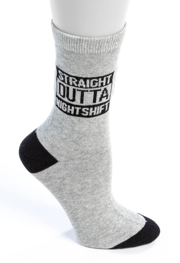 Straight Out Of Night Shift Crew Socks