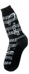 Men's Black Music Notes Sock