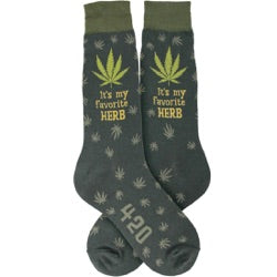 Men's Marijuana Crew Socks