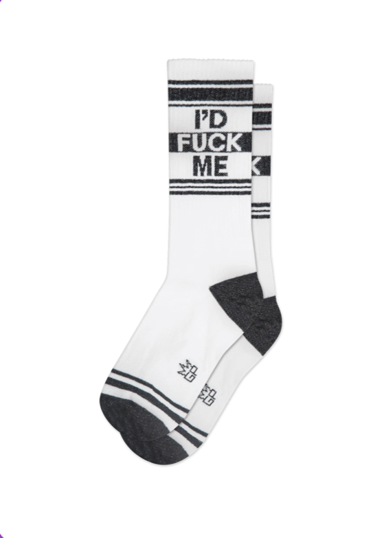 I'd Fuck Me Crew Sock -White ^