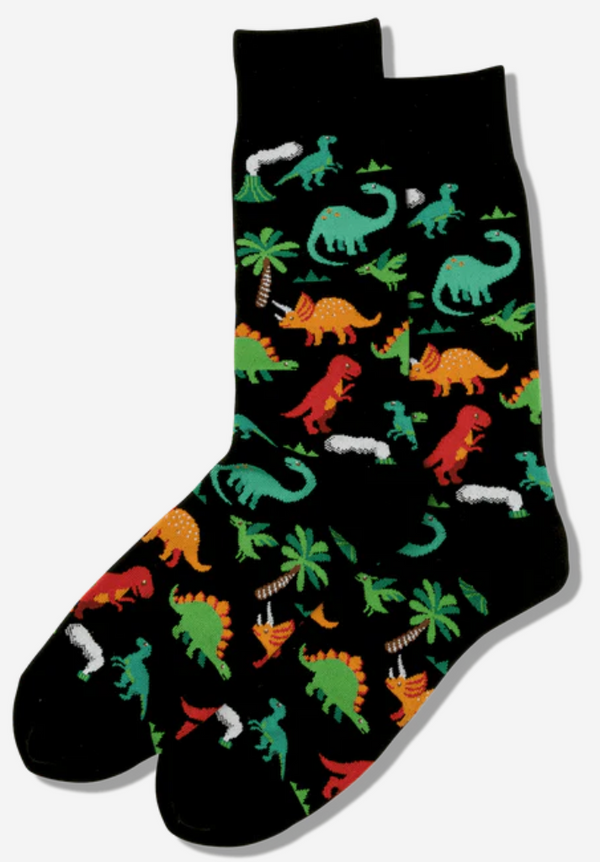 Women's Dinosaurs Crew Sock -Black*