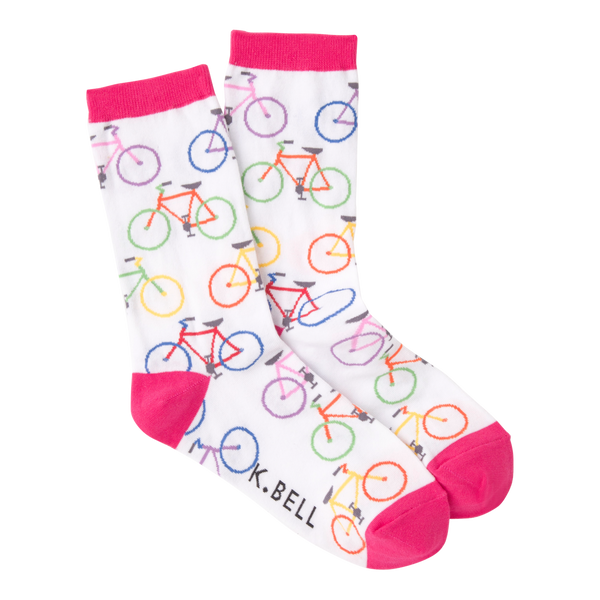 Women's Colorful Bikes Crew Socks ^