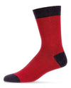 Mens Cashmere Blend Fancy Heels Crew Socks -Cabernet Heather