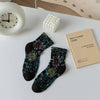 3D Flower Bohemian Women's Socks -Black