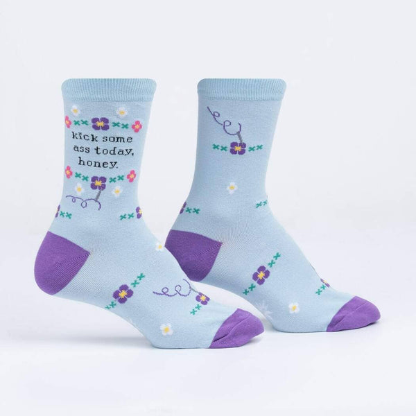 Women's Kick Some Ass Today Crew Sock