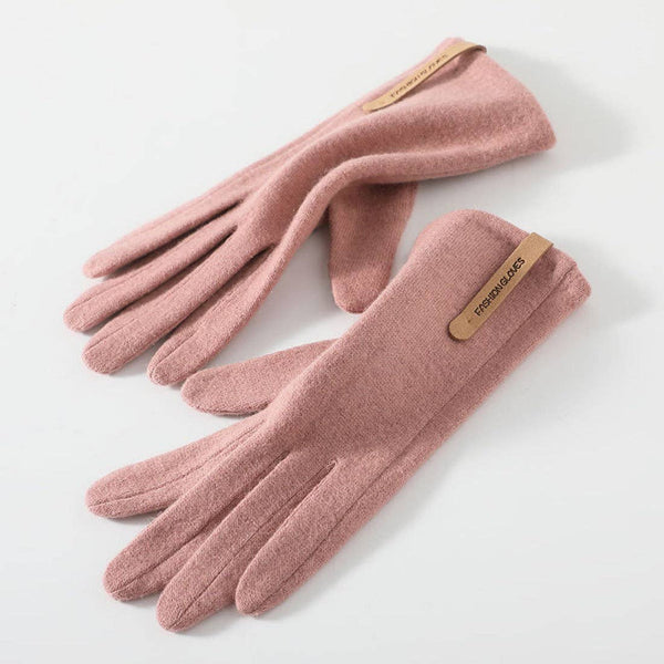 Wool-Blend Insulated Touchscreen Gloves -Pink