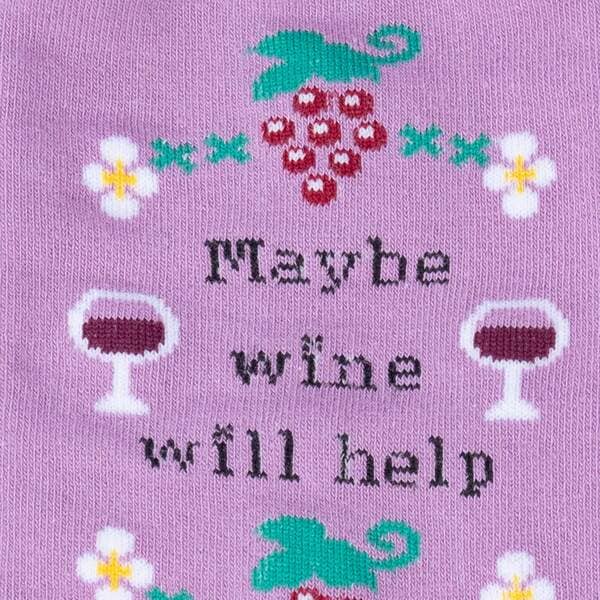 Women's Maybe Wine Will Help Crew Sock