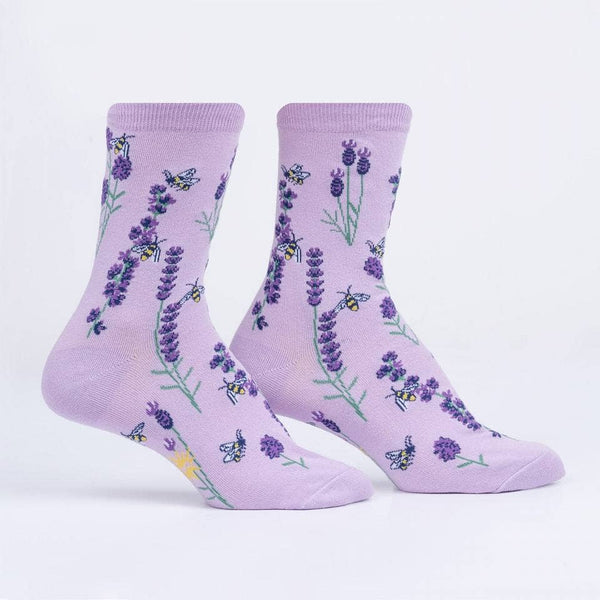 Women's Bees and Lavender Crew Sock