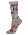 California Bamboo Blend Crew Sock -Med Gray Heather -Small/Medium