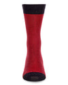Mens Cashmere Blend Fancy Heels Crew Socks -Cabernet Heather