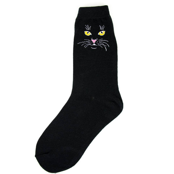 Women's Black Cat  Crew Socks