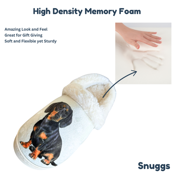 Snuggs Dachshund, Black Slipper - Comfy - Pet lovers: Large