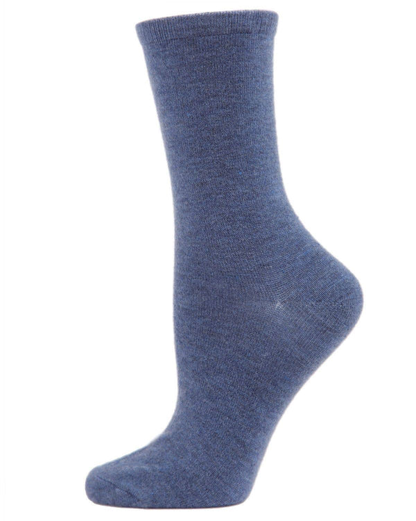 Flatknit Cashmere Crew Sock: Med Gray Heather / 9-11