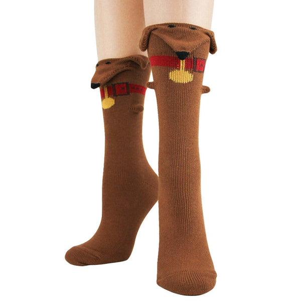 Women's 3D Dachshund Crew Sock