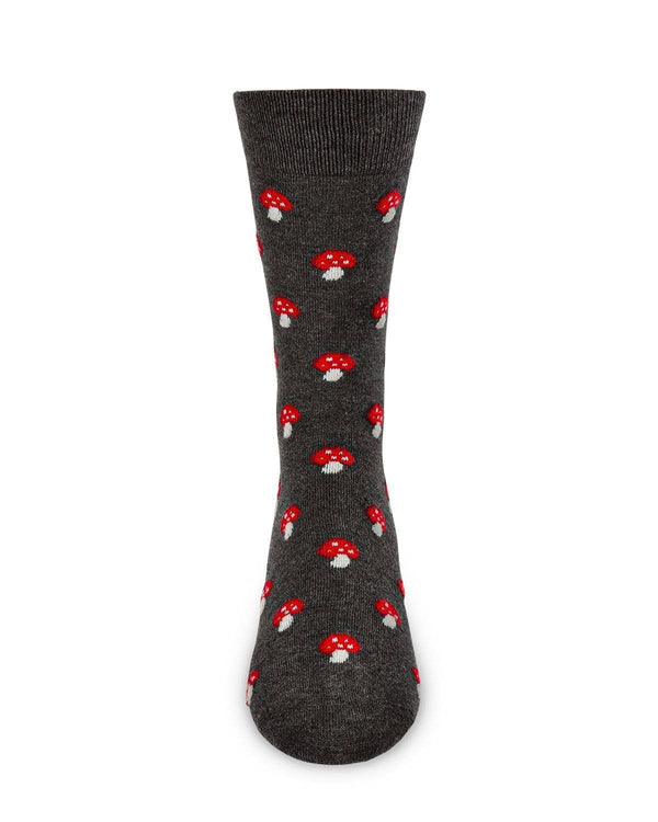 Men's Mushroom Luxuriously Soft Cashmere Crew Sock: Dark Gray Heather / 10 13