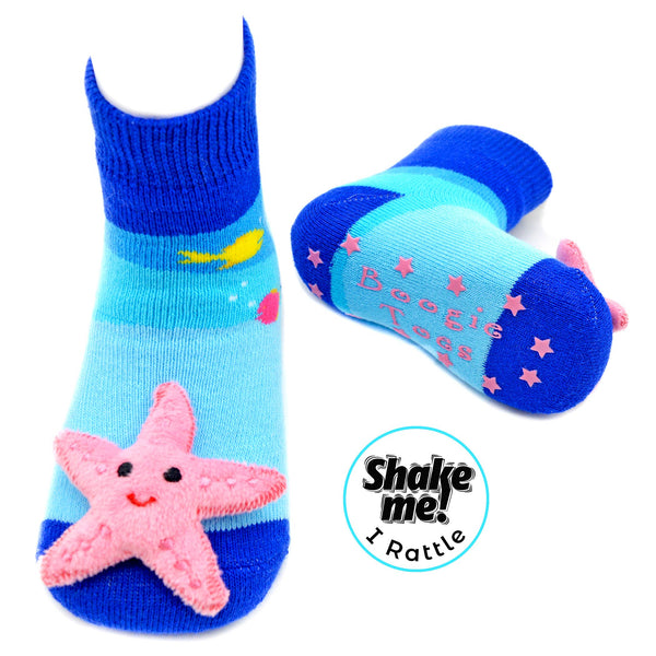 Starfish Boogie Toes - Baby Rattle Socks: 1 - 2 Y