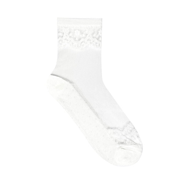 Women's Ankle Antique See-Through Socks -White
