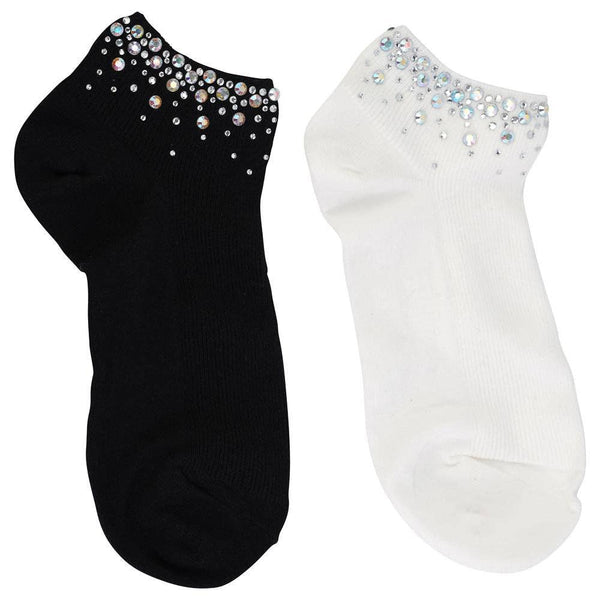CRYSTAL SHORT SOCKS: Black