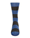 Men's Cashmere Blend Striped Luxuriously Soft Crew Sock -Med Denim Heather*