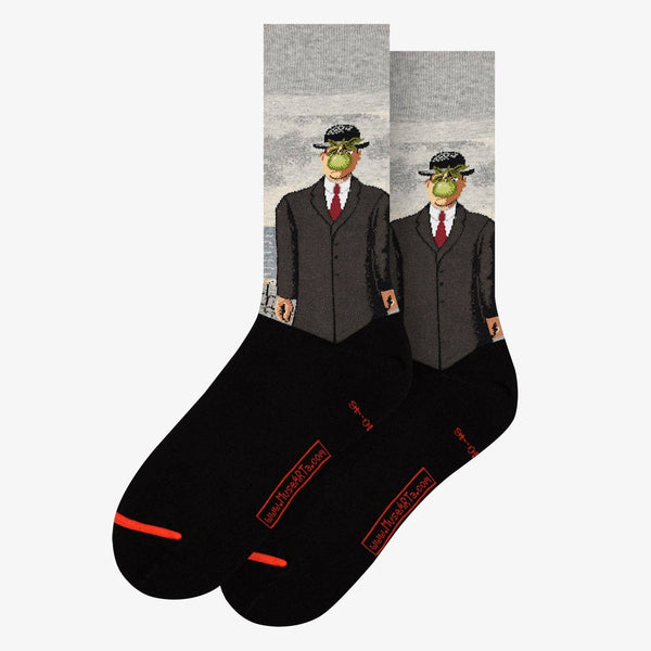 Art Socks -René Magritte - The Son of Man: Grey / EU 36-40 | UK 3½-6½ | US 6-9