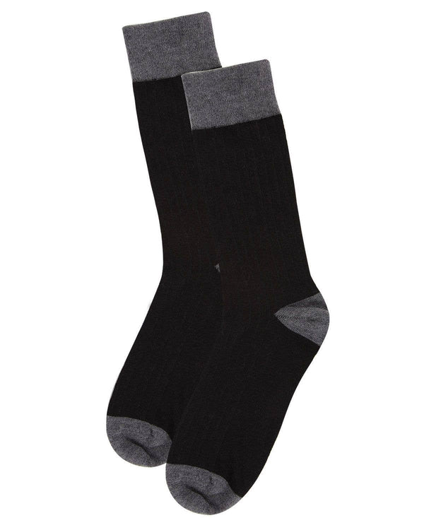 Men's Cashmere Blend Rib Knit Socks -Black*