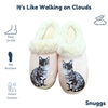 Snuggs Silver Tabby Cat Slipper - Comfy - Pet lovers: Large