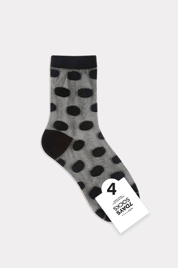 Women's Sheer Basic Dot Socks -Black
