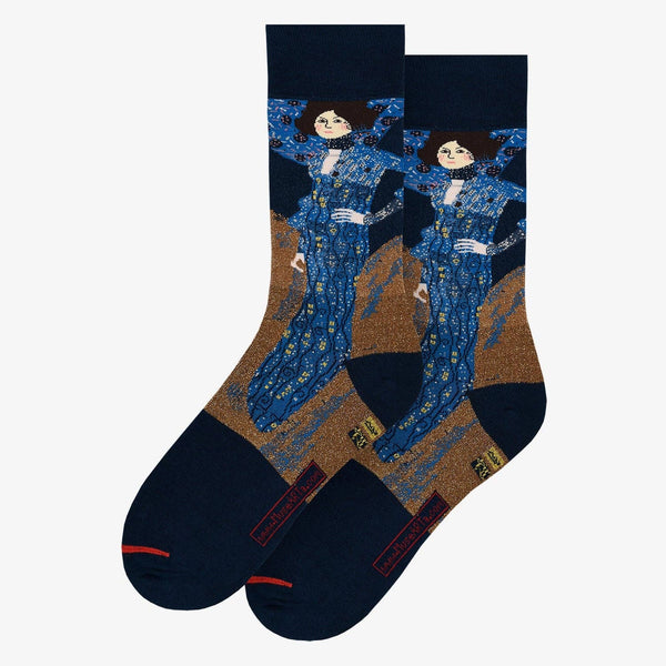 Art Socks -Gustav Klimt - Emilie Flöge: Blue / EU 36-40 | UK 3½-6½ | US 6-9