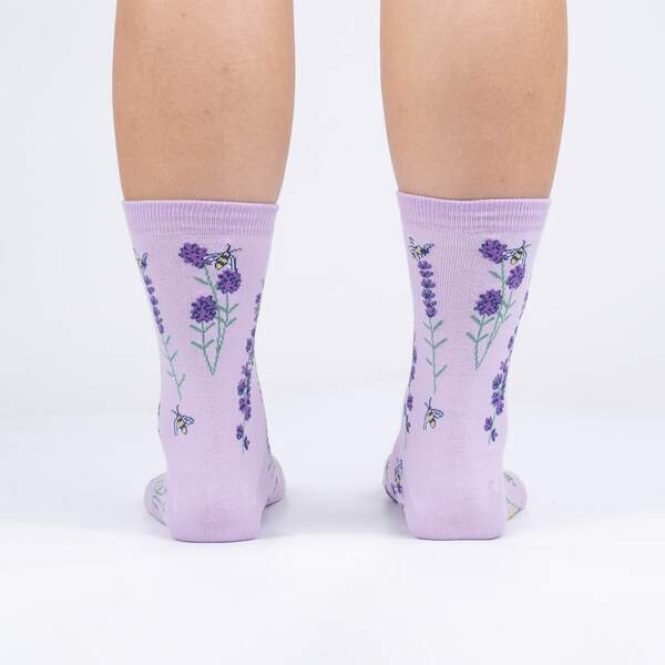 Women's Bees and Lavender Crew Sock