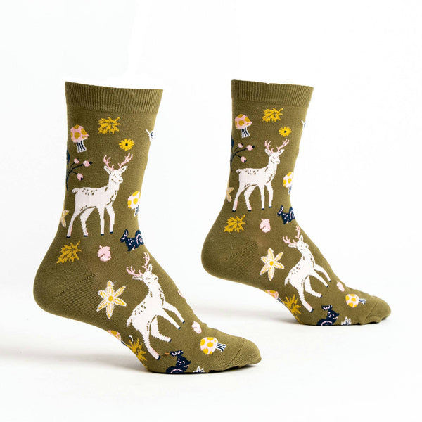 Women's I See You Over Deer Crew Sock