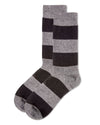 Men's Cashmere Blend Striped Crew Socks -Dark Gray Heather*