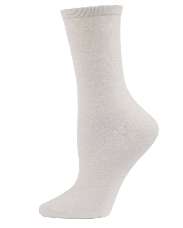 Flatknit Cashmere Crew Sock: Ivory / 9-11
