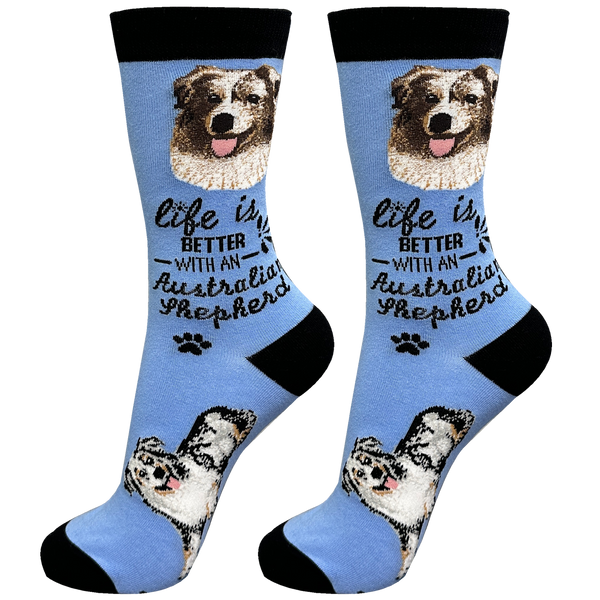 Australian Shepherd Dog Socks - Fun Novelty Socks - Unisex