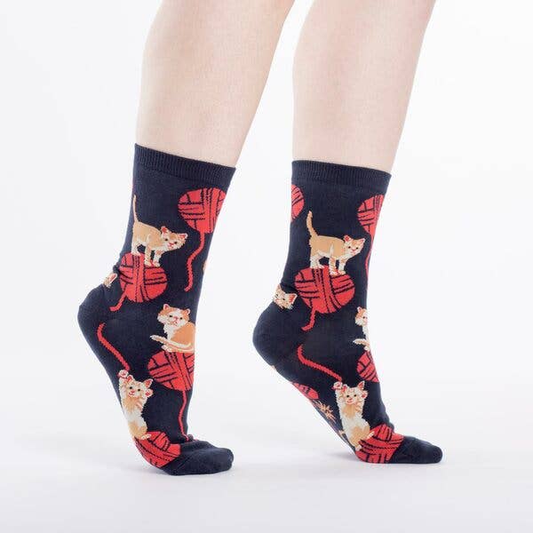 Women's Kitten Knittin' Crew Sock