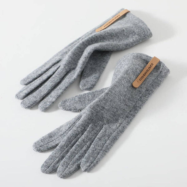 Wool-Blend Insulated Touchscreen Gloves -Grey