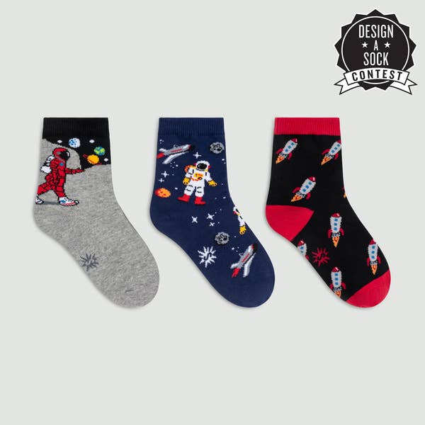 Junior Crew Sock Pack: Moon Walk In The Morning