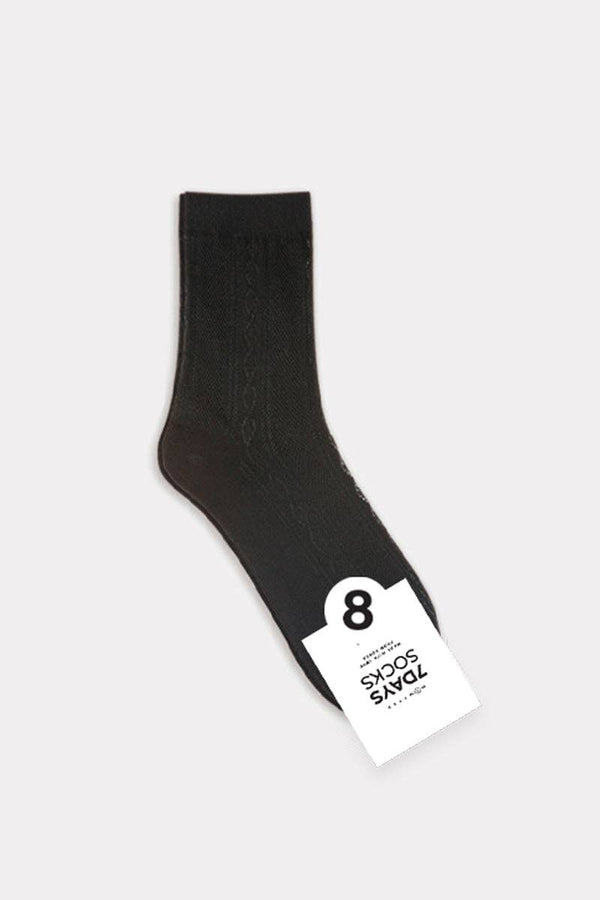 Women's Crew Daily Fine Mesh See-Through Socks -Black