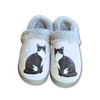 Snuggs Black & White Cat Slipper - Comfy - Pet lovers: Large