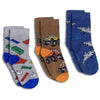 Kid's Building Blocks, Trucks and Sharks Kids Socks / 3-Pack: 7-10 Years