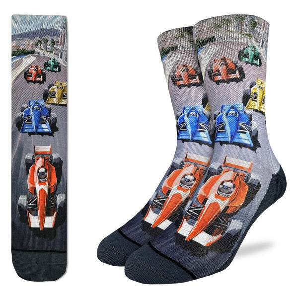 Men's Formula Racing Cars Socks: Shoe Size 8-13
