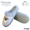 Snuggs Pug Slipper - Comfy - Pet lovers: Large