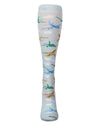 Memoi Airplanes Bamboo Compression Socks: Light Blue / 10-13