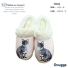 Snuggs Silver Tabby Cat Slipper - Comfy - Pet lovers: Large