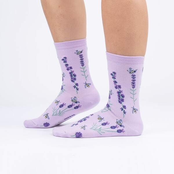 Women's Bees and Lavender Crew Sock
