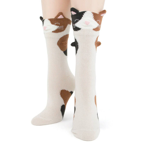 Women's 3D Calico Cat Socks