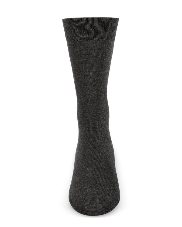 Men's Solid Luxuriously Soft Cashmere Everyday Crew Socks -Dark Gray Heather