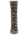 Women's Cashmere Leopard Animal Print Crew Socks: Hemp Heather / 9-11*