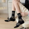Maillard Lace Trim Crew Socks -Black