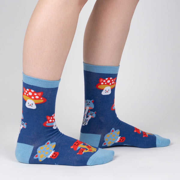 Women's Crew Sock: Mushroom Cats