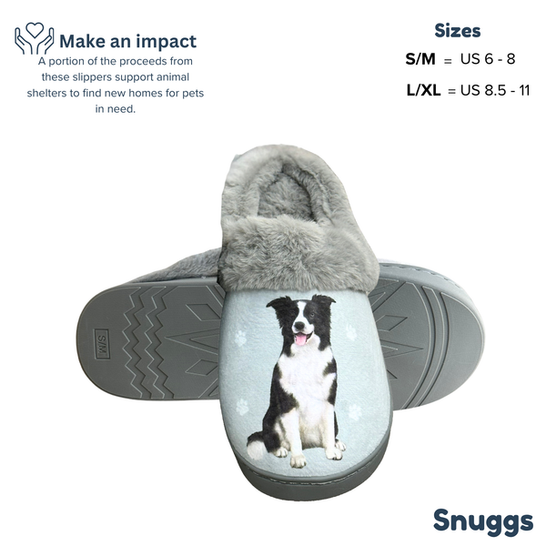 Snuggs Border Collie Slipper - Comfy - Pet lovers: Small